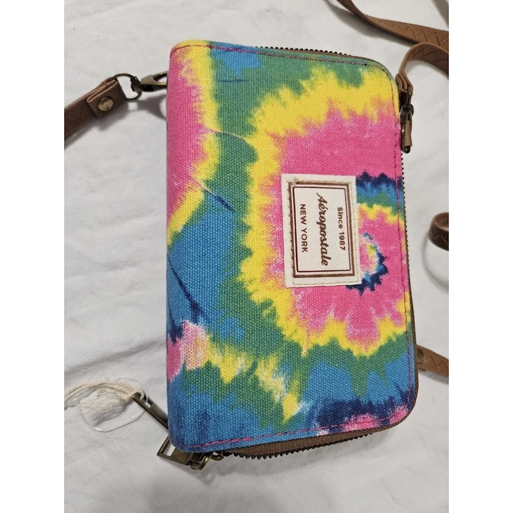 Aéropostale Rainbow Tie-Dye Crossbody Wristlet Wallet From 2021 New Without Tags